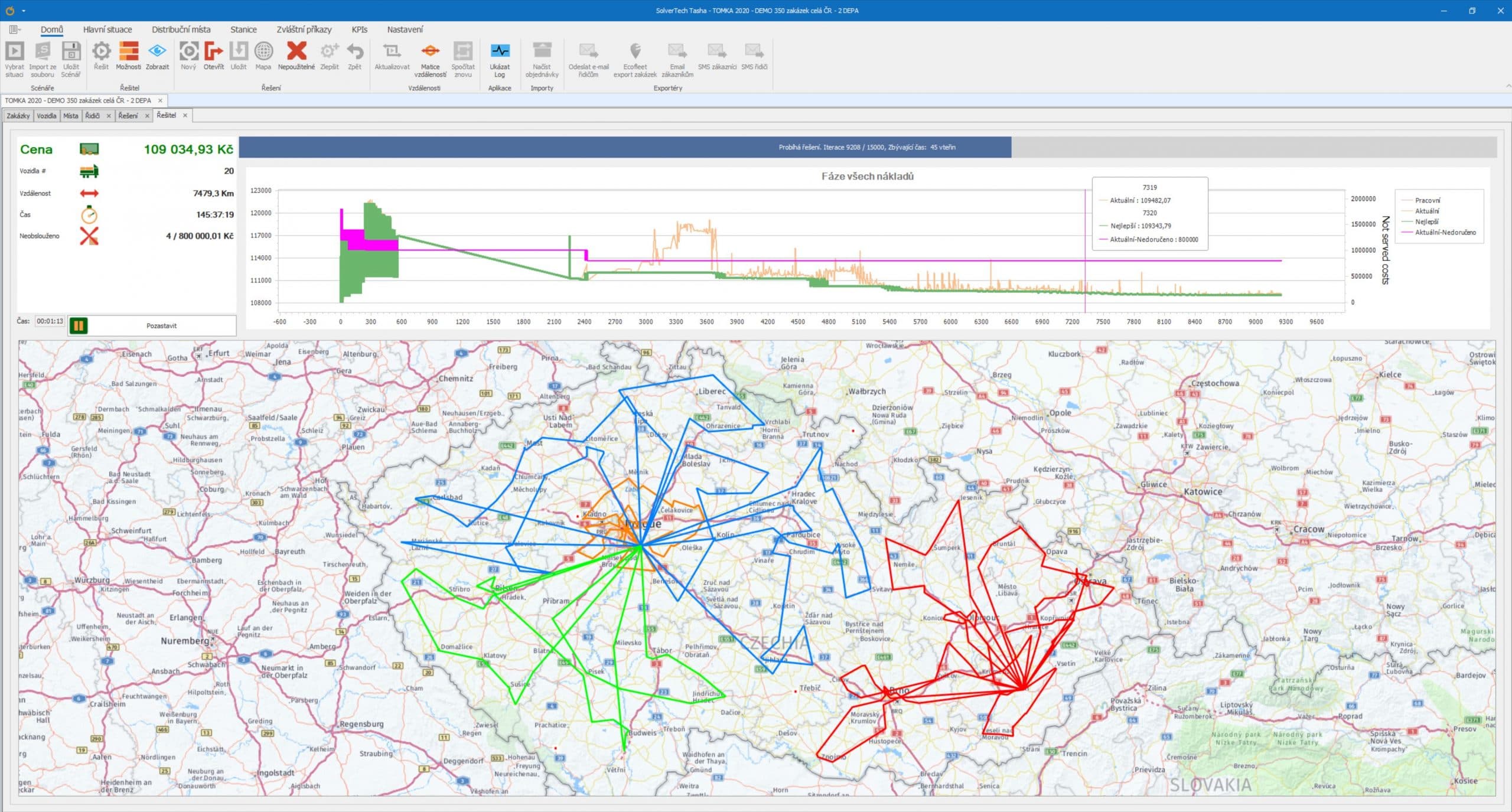 screenshot programu Tasha - výpočet řešitele